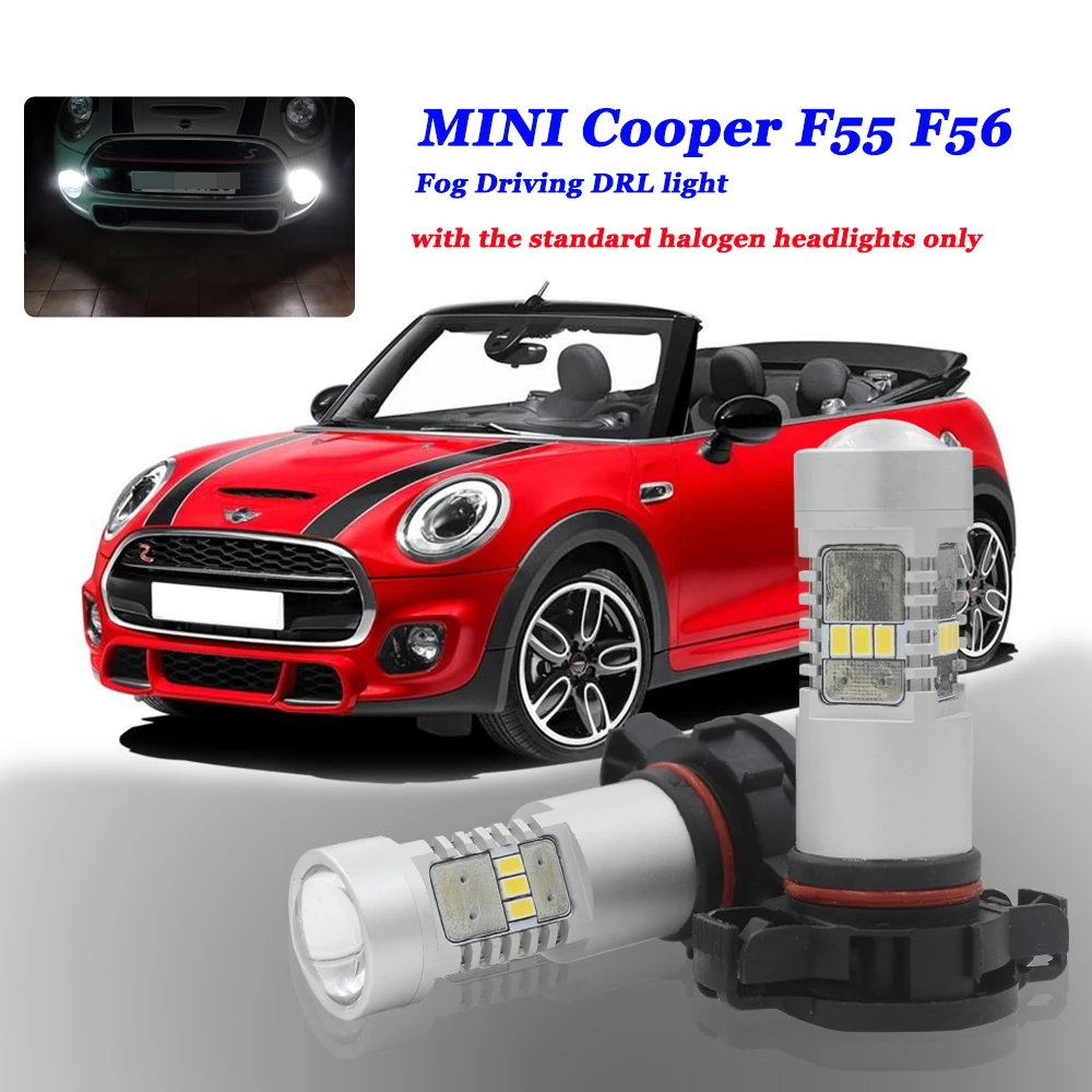 

White Canbus No Error PSX24W 2504 LED Bulbs For 2014-up MINI Cooper F55 F56 (For Halogen fog lights) Daytime Running Lights