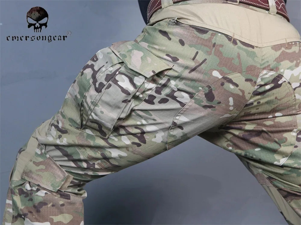 Мужские военные охотничьи камуфляжные штаны Emerson Combat G3 тактические брюки с наколенниками Multicam черный AOR Лесной