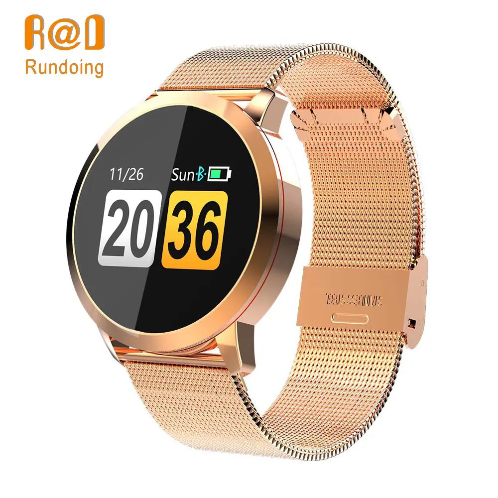 

Rundoing Q8 Smart Watch OLED Color Screen men Fashion Fitness Tracker Heart Rate Blood Pressure Oxygen Smartwatch