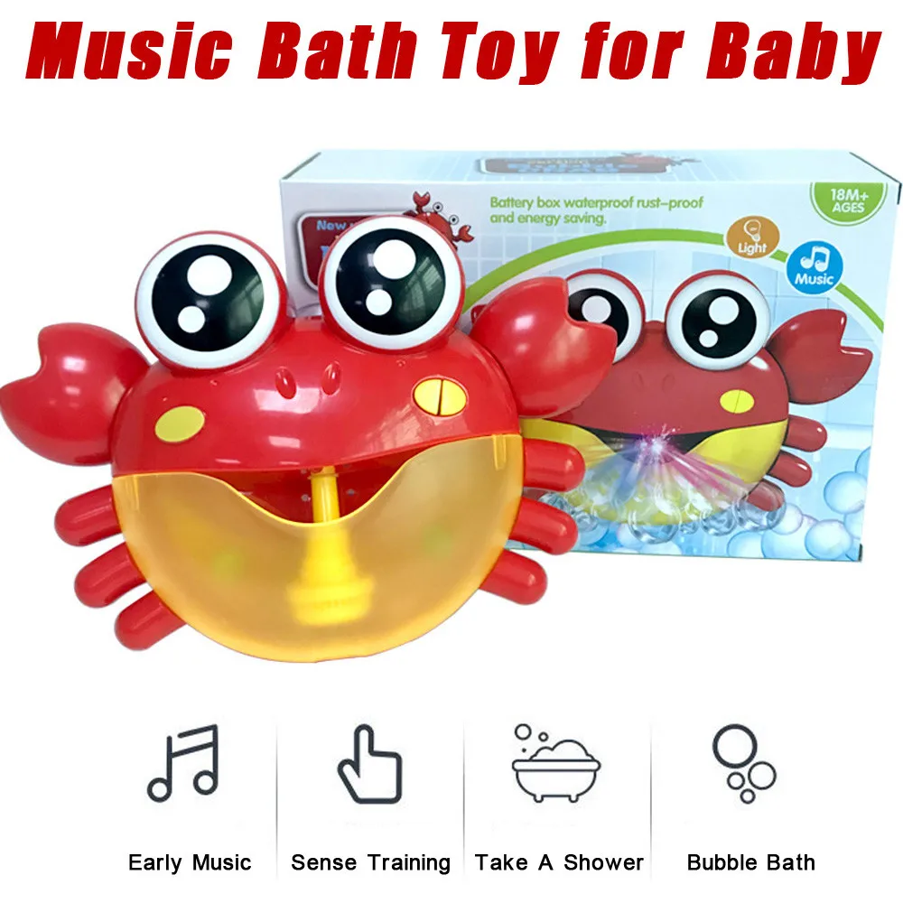 

Bubble Machine Big Crab Automatic Bubble Maker Blower Music Bath Toy for Baby
