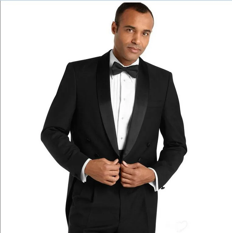 Tailor Made Black Men Tailcoat Slim Fit Formal Tailor Made Groom Prom ...