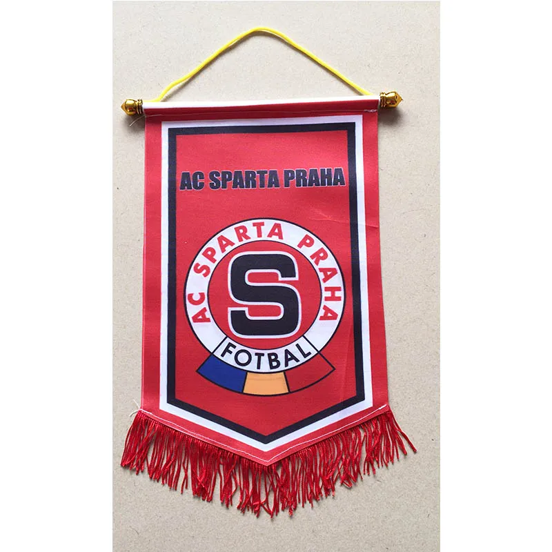 

Czech Republic AC Sparta Praha 30cm*20cm Size Double Sides Christmas Decorations for Home Hanging Flag Banner Gifts