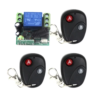 

100M 1CH channel Relay 12V wireless remote control system 1 receiver& 3transmitter 315/433MHZ Fixed code Inter-lock 4405