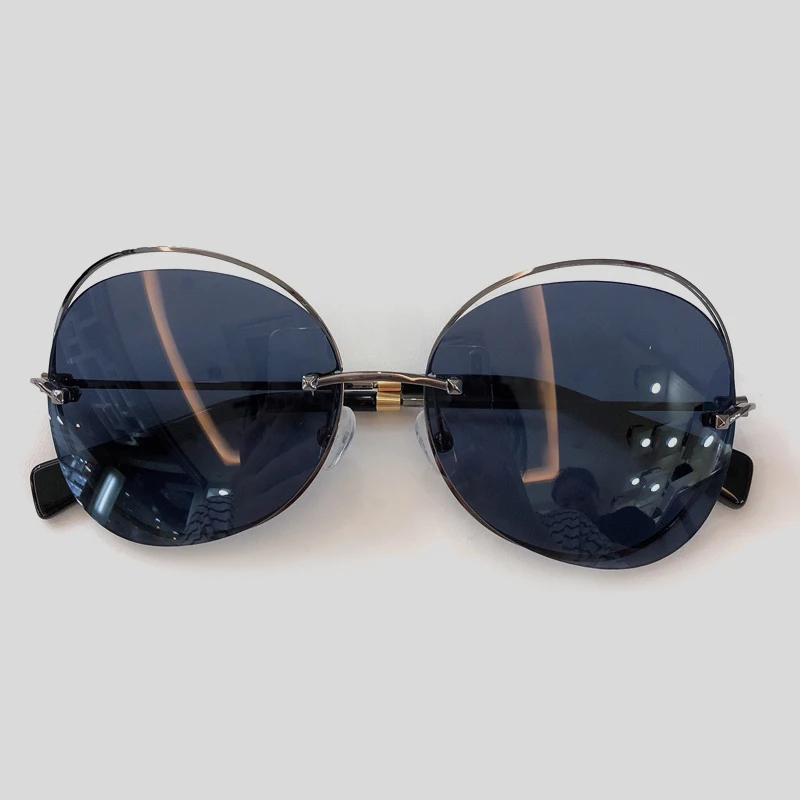 No.2 Sunglasses Винтажные Солнцезащитные очки женские Женские Мужские Модные металлические неравномерные рамы очки Брендовые классические солнцезащитные очки - Цвет линз: No.2 Sunglasses