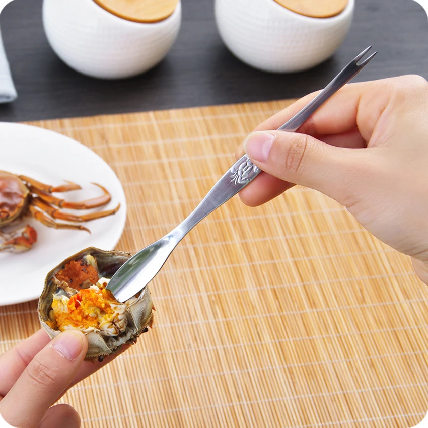 

1PC Stainless Steel Crab Forks Spoon Kitchen Gadgets Lobster Shrimp Shellfish Seafood Tool Fruit Fork Walnut Nutcracker Needle