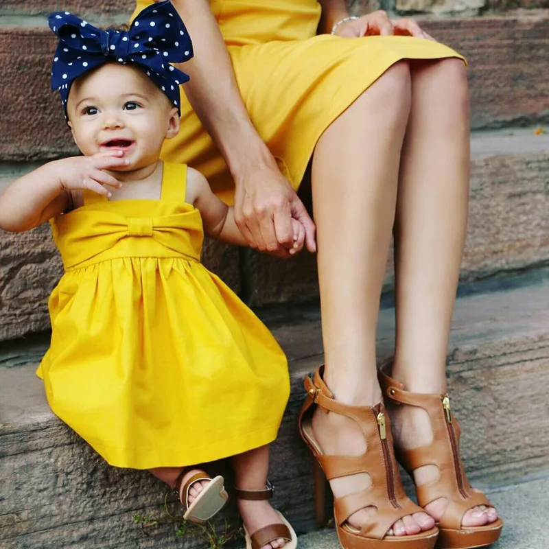 Mother nest Big Bow Yellow Girls Strap Dress 2018 Infants Cotton Backless Pleated Princess Dresses Toddler Newborn Clothing (11)