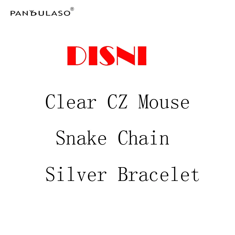 

Pandulaso Crystal Mouse Head Round Silver Clasp Snake Chains Silver Bracelets for Women Fashion DIY Jewelry Accessories
