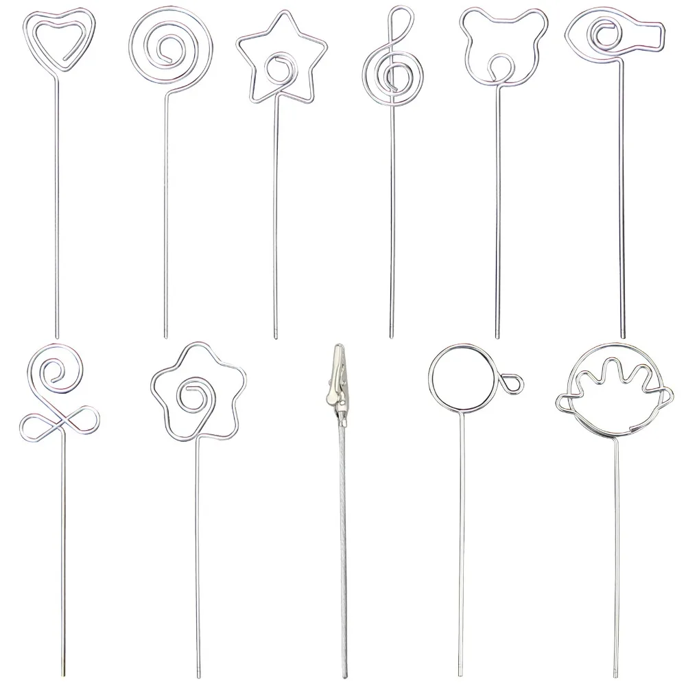 

DIY craft metal 5" wire memo photo holder clip,clay&cake clamp accessories,flip/hand/heart/loop/star/music/bear/fish/flower/rose