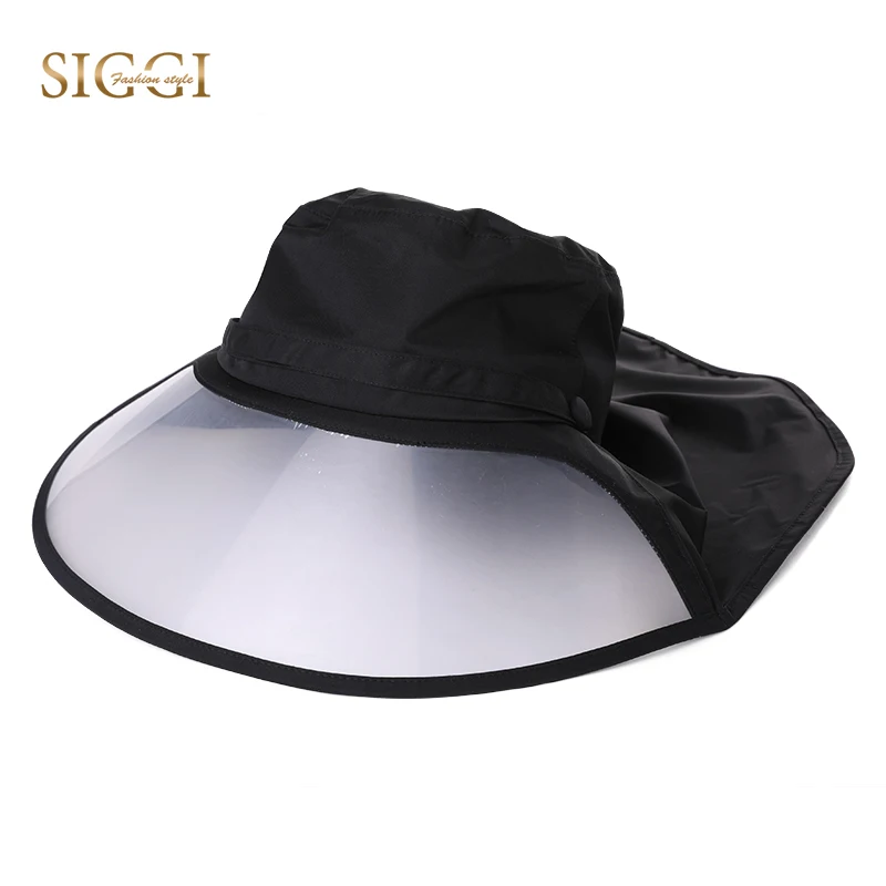 SIGGI Waterproof Rain Hats For Women Elastic Chin Cord Transparent ...