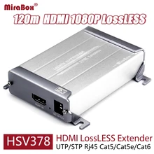 MiraBox Cat5 HDMI Extender Over RJ45 Ethernet Cable Support 1080P Full HD No Latency POE Up to 120m 393ft HDMI Extender Over Lan