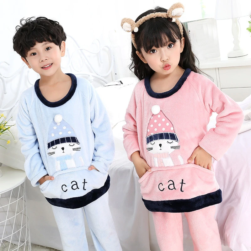 Pyjama D Hiver Pour Enfants Tenue De Nuit Pour Garcons Et Filles Anime Manches Longues Pantalon Costume Gonflant Pour Bebes Pijamas Pour Enfants Aliexpress