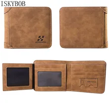 2017 chaud haute qualité hommes portefeuilles Vintage PU Nubuck peau court sac à main coréen de luxe célèbre marque hommes trois plis portefeuille pour homme