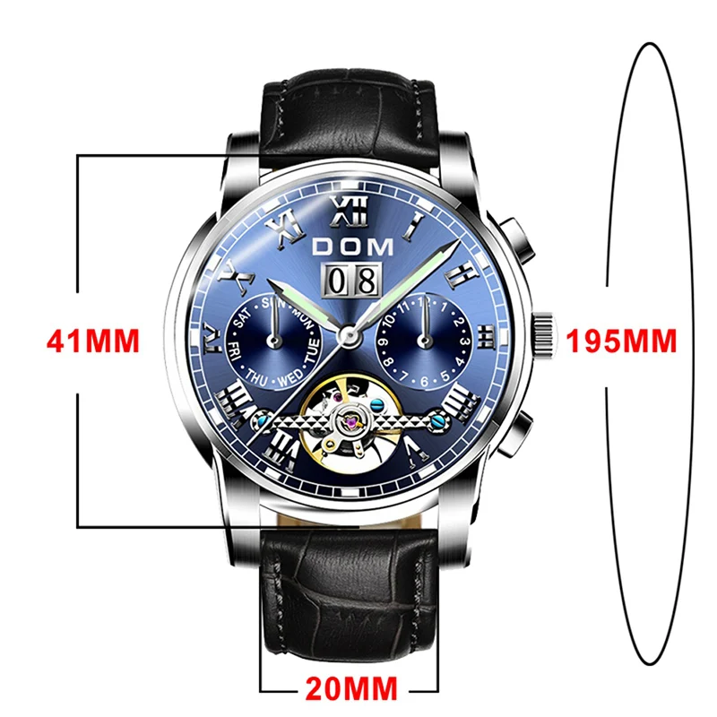 Часы dom Лидирующий бренд класса люкс автоматические механические часы полые мужские часы водонепроницаемые наручные часы Relojes Para Hombre