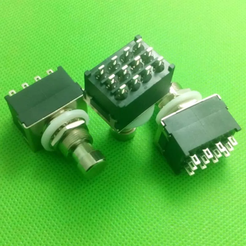 Interruptor de Metal Lote 4pdt Guitarra Efeitos Pedal Caixa Stomp pé True Bypass Preto 10 Pçs - 12-pin - Image 2