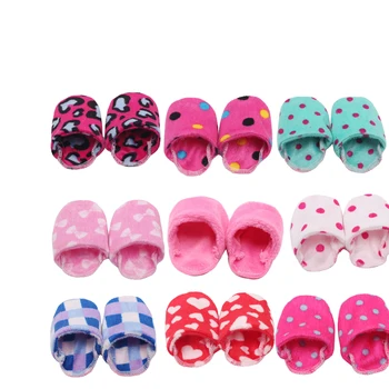 

18 inch Girls doll shoes Winter woolen slippers Casual shoe American newborn accessories Baby toys fit 43 cm baby dolls s129