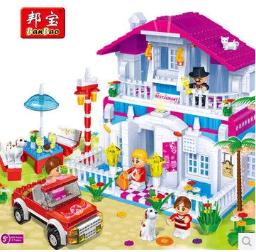 

Banbao 6103 580 pcs Wedding Happy Restaurant Blocks Toys for Girls Plastic Building Block Sets Educational DIY Bricks Toys