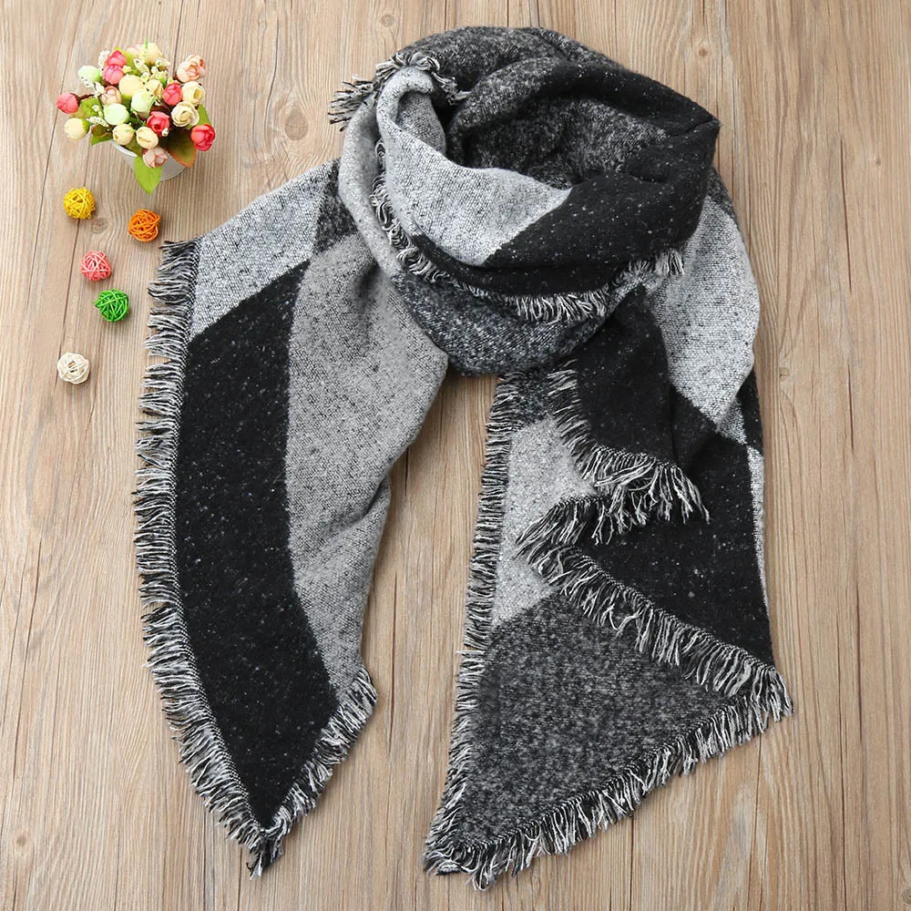 DY@# Automn весенне-зимние женские теплые шерстяные кашемировая накидка шарфы шарф, шаль с кистями Y92930