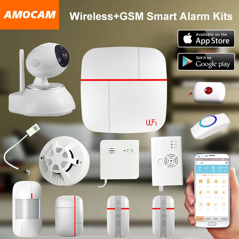Беспроводная WiFi + GSM домашняя сигнализация Многоязычная умная охранная