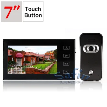 

7inch super slim monitor doorphone intercom HD 700tvl outdoor unit camera two way talk doorbell system