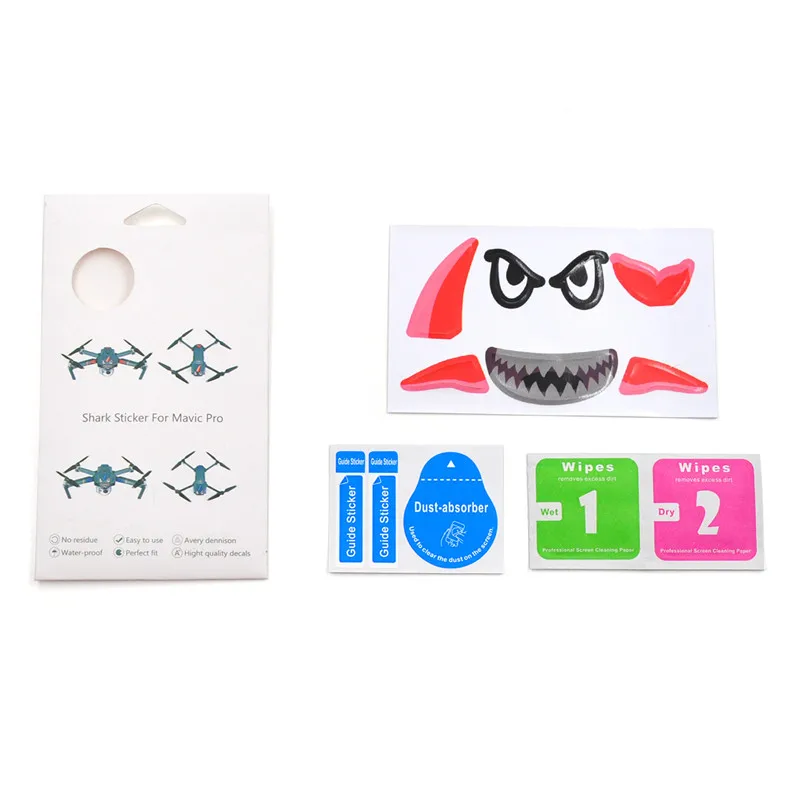 Drone Stickers Wicked shark expression Drone body  arm decoration Skin Sticker for DJI Mavic Pro Accessories  1127524_