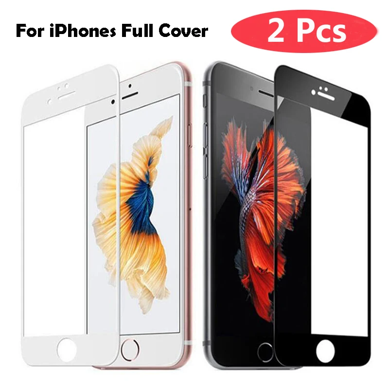 Закаленное стекло с полным покрытием для iPhone 7 8 Plus 5 5s SE Взрывозащищенная защитная