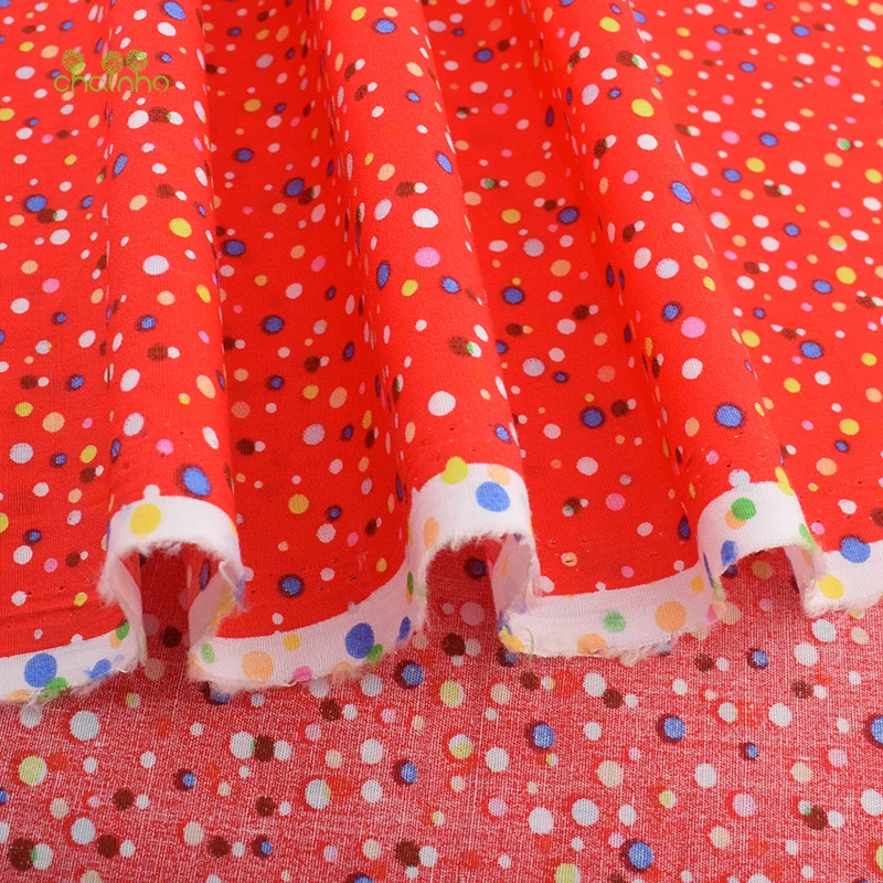 Chainho, простая хлопковая ткань с принтом в горошек, поплиновый материал для детского платья, рубашки, юбки
