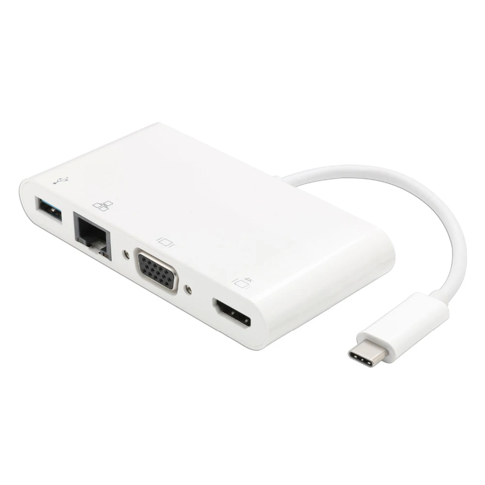USB-C Узловая док-станция Thunderbolt 3 к HDMI 4 K VGA USB3.0 концентратор Gigabit Ethnernet RJ45 1000 Мбит/с конвертер кабель адаптер для Macbook