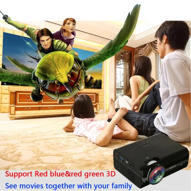 Uhappy U45 Projector 7500 Lumens 1080P 3D HD LED Portable Projector Stereo Speakers Theater Home Cinema Home Vedio Projector