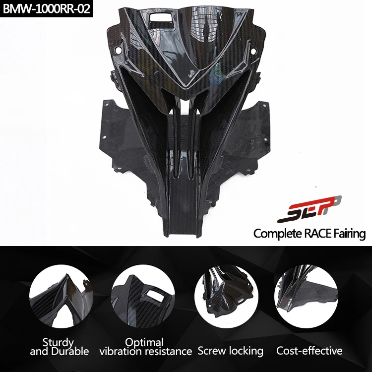 SMOKU Motorcycle Carbon Fiber Head Shell Upper Front Nose Air Intake Ram Full Fairing Kits Covers For BMW S1000RR 2015-2017