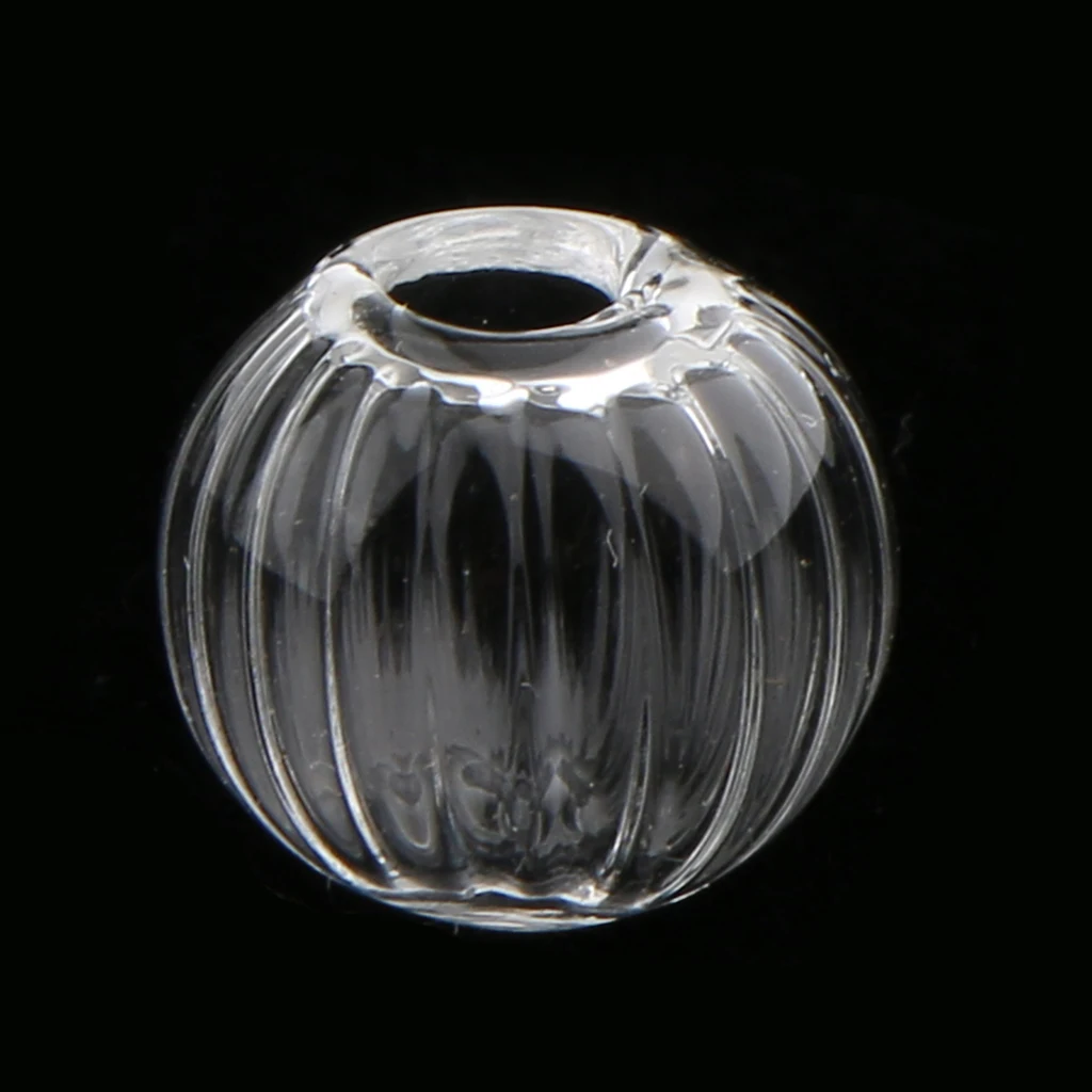 10 Pieces Clear Pumpkin Glass Globe Ball Bottle Wishing Charm Pendant DIY Jewelry Making 