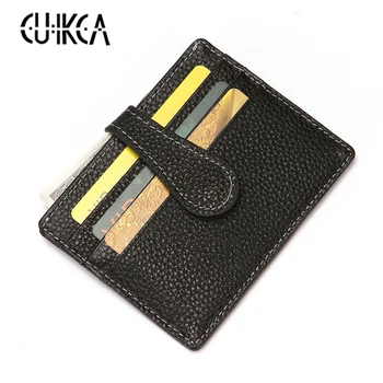 

CUIKCA Genuine Leather Women Men Wallet Carteira Cowhide HASP Slim Wallet Coins Purse Business ID Credit Card Cases Card Holders