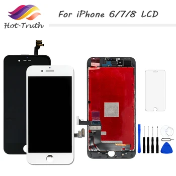 

Hot-Truth 1pcs AAA+++ Screen For iPhone 6 7 8 LCD Display with 3D Digitizer Touch Assembly100% Tested +Tempered Glass+Tools