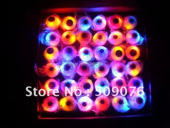 

Free shipping 24pcs/lot TPR Fun Party Favors Flashing eyeball Party Finger Ring LED Light up Dark Halloween Party Supplies Gift