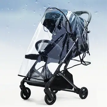 

For Stroller Universal Baby Travel Stroller Rain Cover Waterproof Windproof Protection Outdoor Use With Air Holes-Transparent