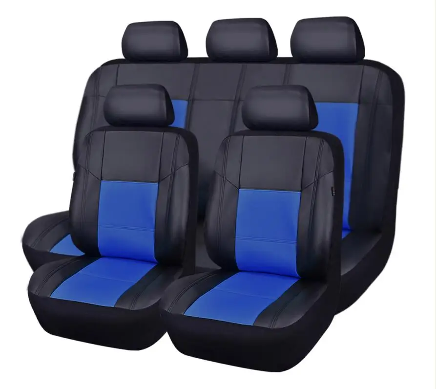 Car-pass Universal Car Seat Cover Luxury Leather Automotive Seat Covers For most car seats Waterproof car interior Protector - Название цвета: Синий