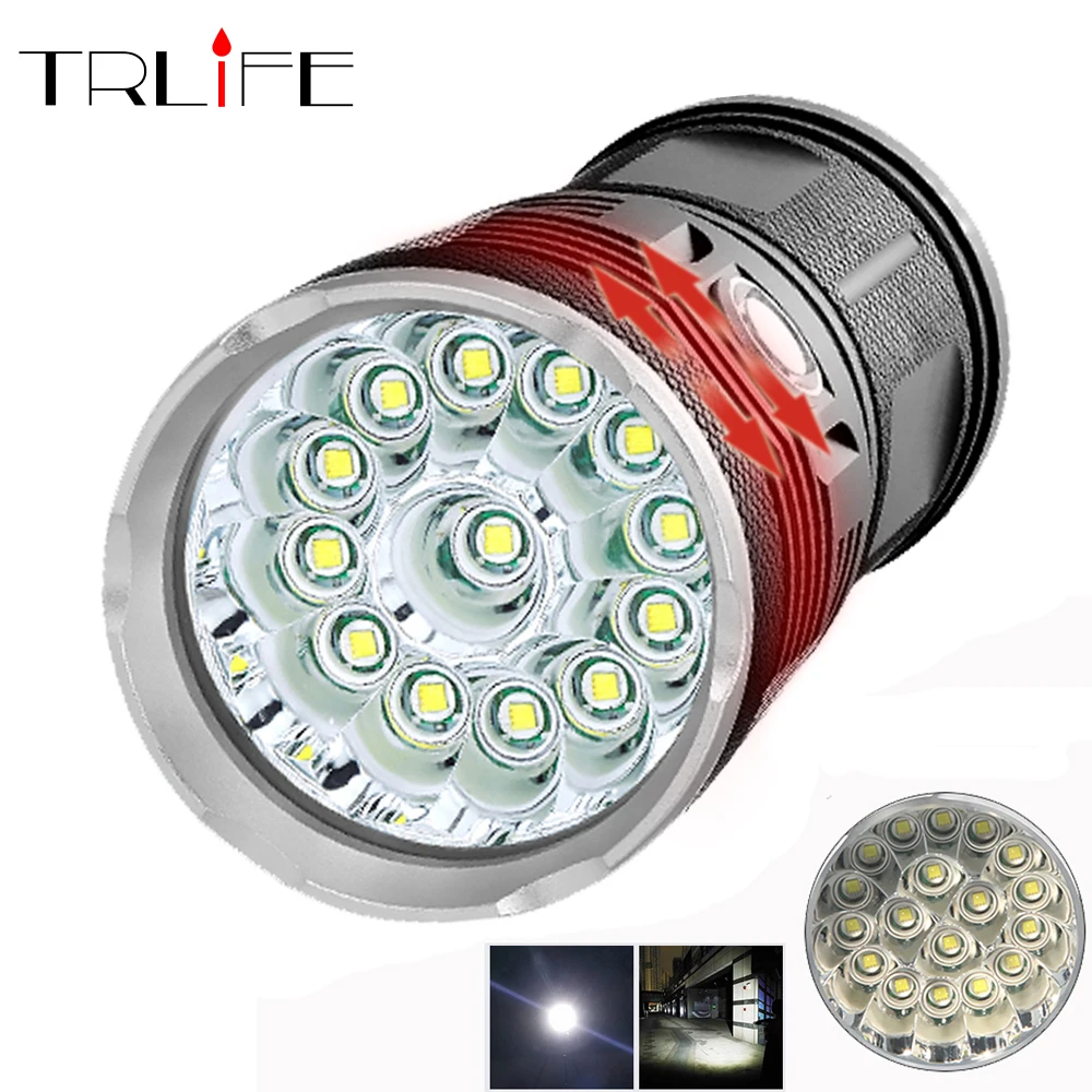  High Powerful LED flashlight 18*T6 LED torch flash light waterproof Portable Searchlight with 4*186 - 32910834190