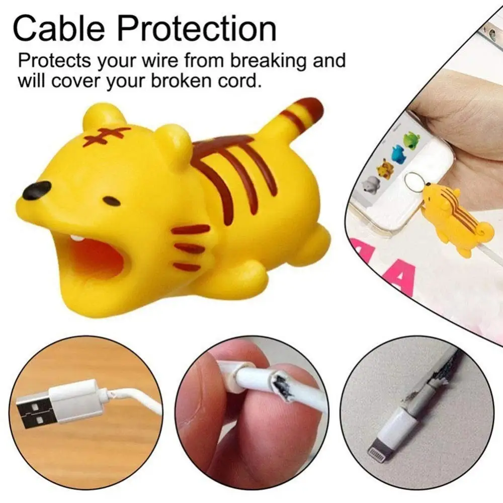 1000 шт. защита для кабеля для животных для Iphone protege Cable buddies cartoon cable bite kabel diertjes аксессуар для телефона, держатель