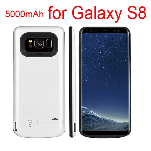 5000/6500 мАч чехол для зарядного устройства для samsung Galaxy S8, портативная зарядка для путешествий, внешний аккумулятор, чехол для телефона, чехол для samsung S8 Plus - Цвет: White for S8