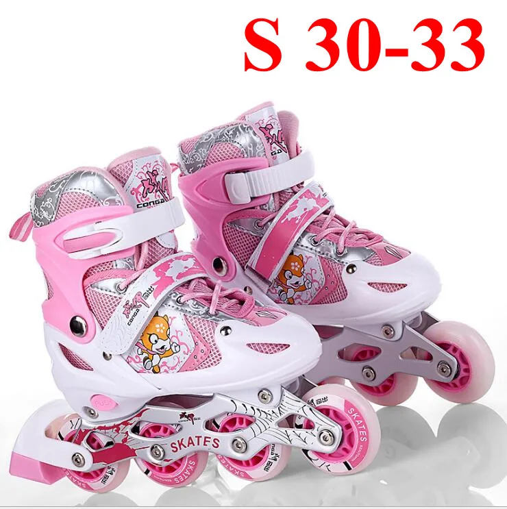 PINK S 30-33 Качественный детский комплект одежды для детей/взрослых роликовые коньки, ботинки; удобная и мягкая обувь с размеры s/M/L из дышащего материала, который не вредит обувь для скейтеров - Цвет: PINK S 30-33