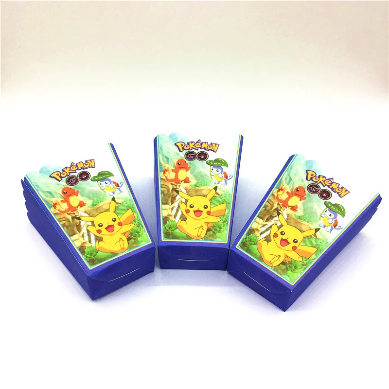 Милая тематическая посуда Pokemon Go, коробка для конфет, праздничные кружки, тарелки, салфетки, маски, флаги, украшения