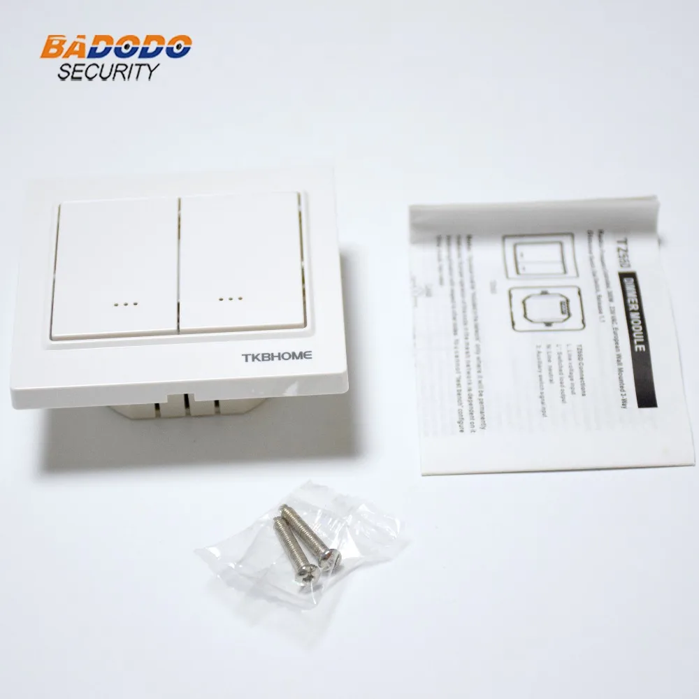 TKB Home TZ55D Z-wave plus двойной настенный диммер вкл/выкл модуль переключателя с двойной веслом Максимальная нагрузка 300 Вт 86x86 мм для ламп накаливания