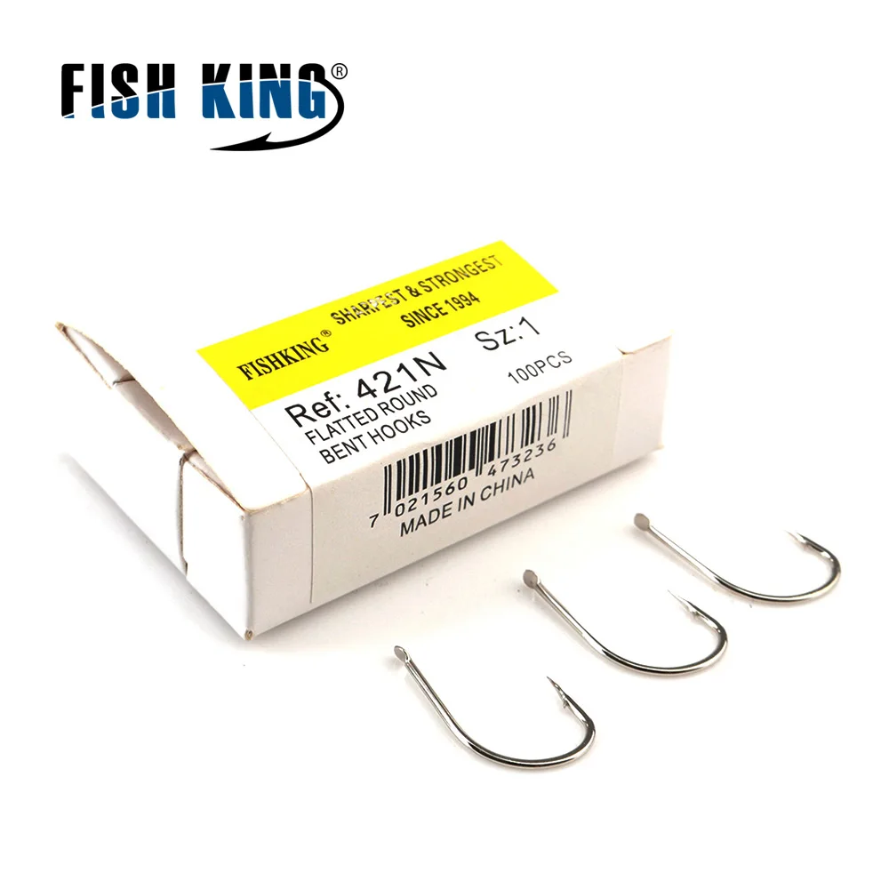 FISH KING 421BR/421N 100 шт./лот 1#-10# два цвета рыболовный крючок из высокоуглеродистой стали рыболовные снасти