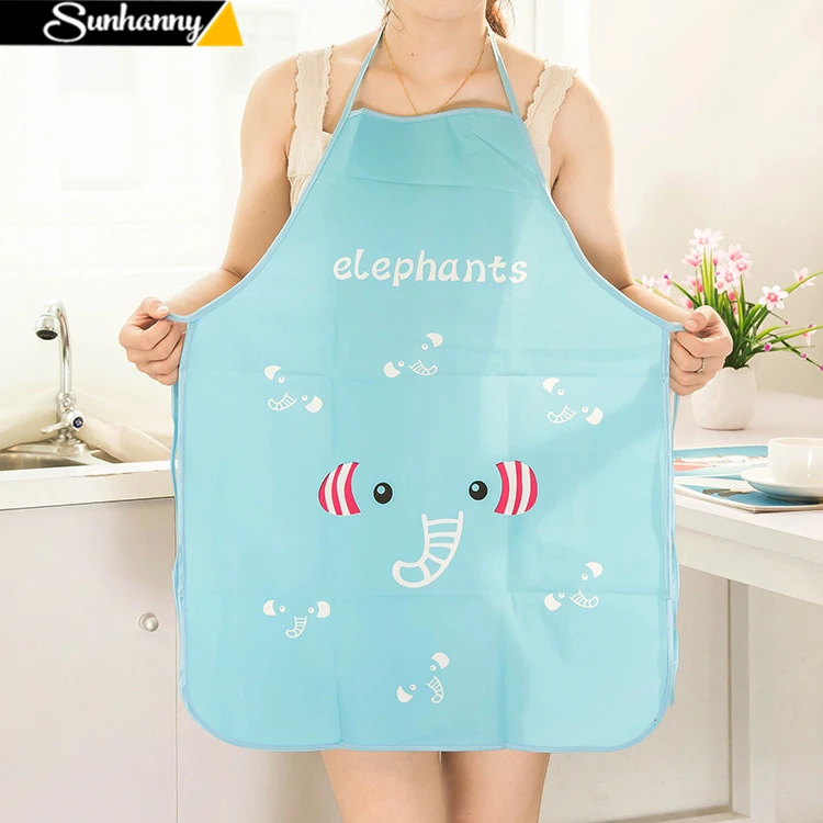 Sunhanny мультфильм с животными из ПВХ Водонепроницаемый фартук для кухни и ресторана кулинарный нагрудник фартуки 70*50 см