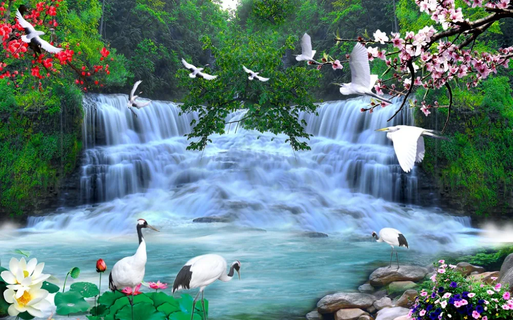 Занавески для гостиной печать фото пейзаж с водопадами занавески детей 3D