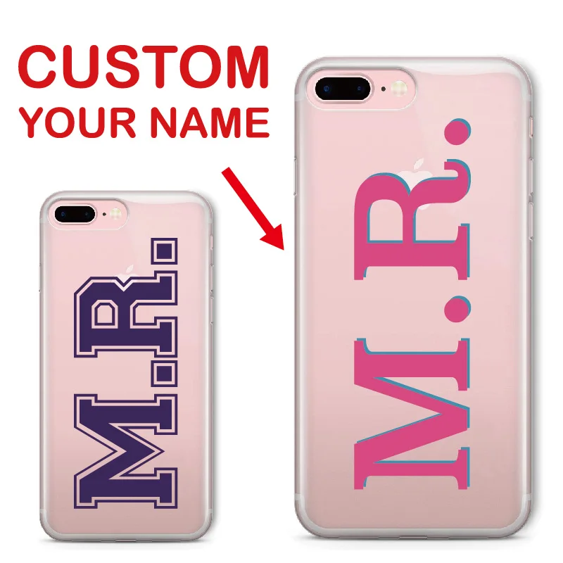 

TOMOCOMO Monogram Initials Personalized Custom Name Lover Couple Clear Phone Case For iPhone 6S XS Max 7 7Plus 8 8Plus X SAMSUNG