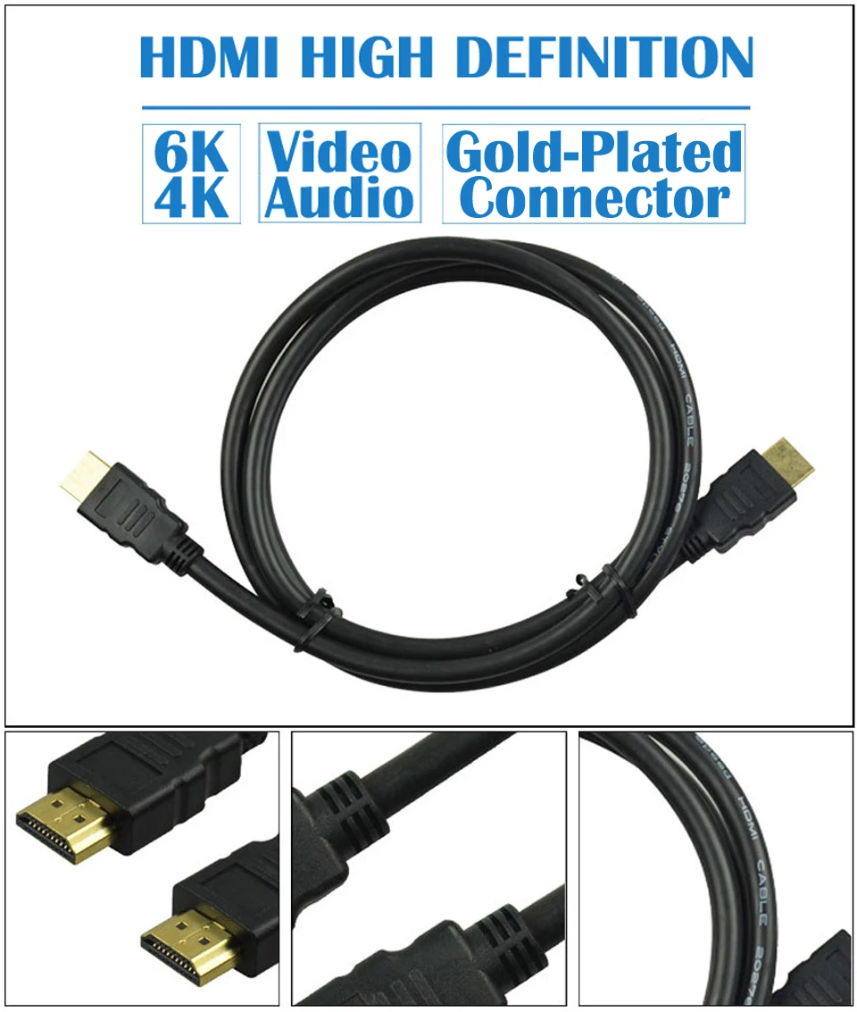 

HDMI Cable video cables gold plated 1.4 1080P 3D Cable for HDTV splitter switcher TV Box Projector 1M 1.5M 2M OD5.5 OD7.0