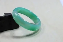 

NATURE BEAUTIFUL BRIGHT GREEN JADE JADEITE BRACELET BRANGLE 58-63MM Girl Woman MEN Quartz jewelry 2 pcs Lustrous