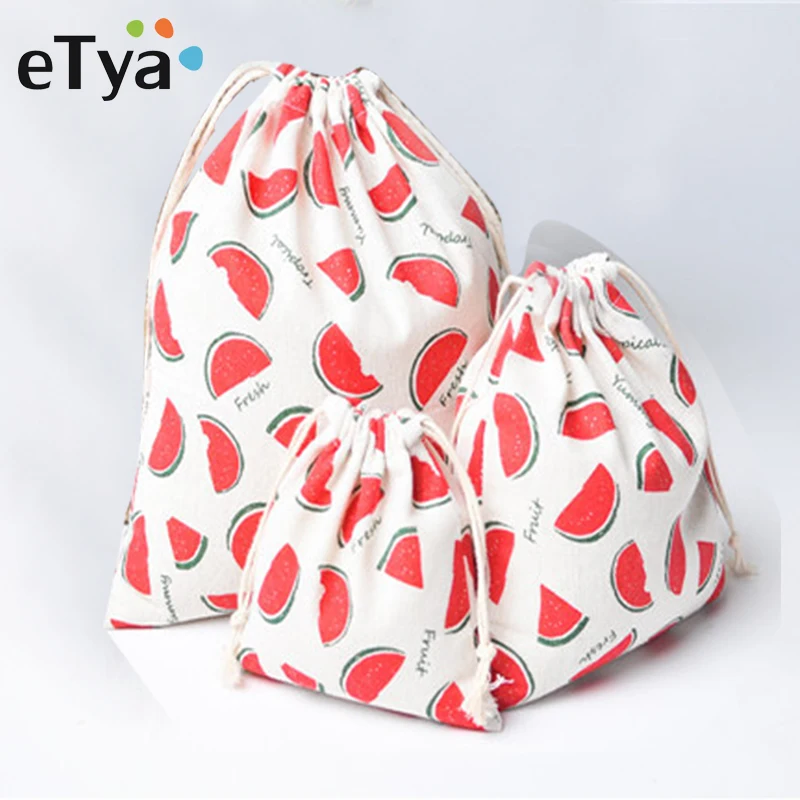 

Cotton Drawstring Cosmetic Bag Men Women Travel Makeup Bags Case Zipper Make Up Bath Organizer Storage Pouch Toiletry Wash Kit