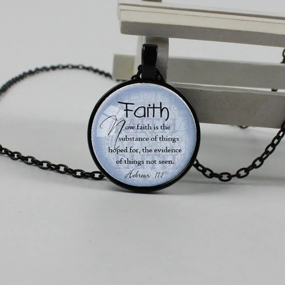 

Faith Pendant Hebrew 11:1 Quoted from Bible Scripture Pendant Necklace Jewelry Christian Faith Gift for Jewelry Christian Bible