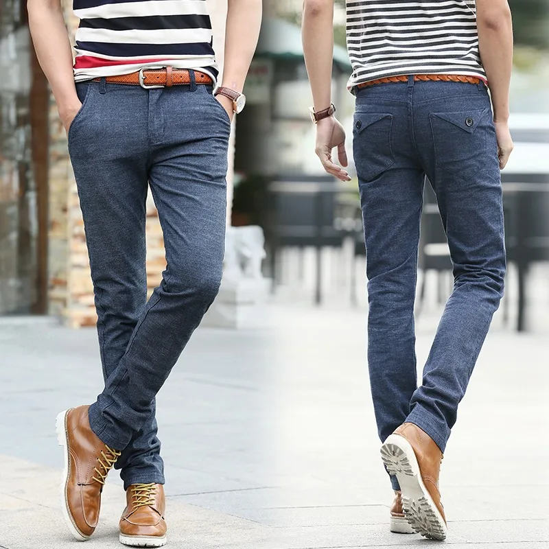 2015 mens Casual pantalones laboral pantalones para hombre hombres delgados pantalones de algodón color 4 hot espacio|pants fashionbrand children - AliExpress